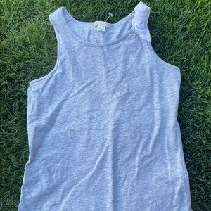 Girls Crewcuts by J.Crew tank top Grey White Bow size 10